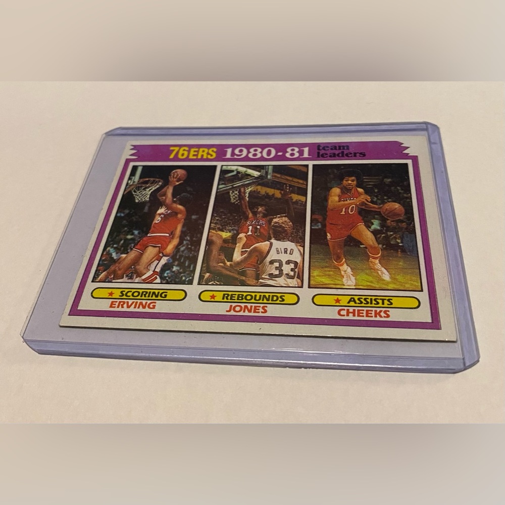 Julius Erving, Jones, & cheeks 76er's 1980-81 team leaders Topps Basketball